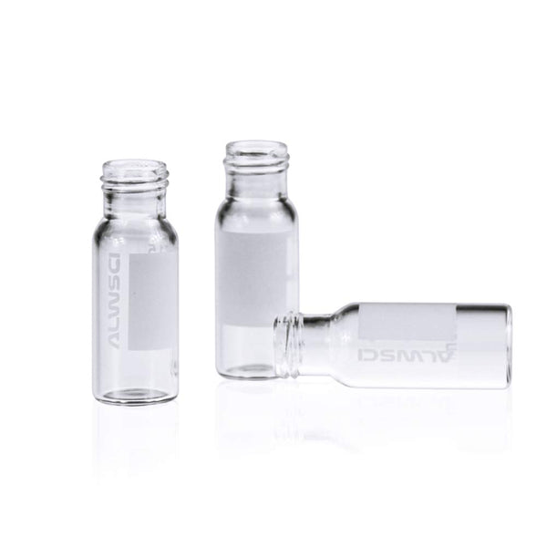 ALWSCI 2 ml Autosampler Vial, Clear HPLC Vial with Writing Area, 9-425 Screw-Thread Vial, Pack of 100
