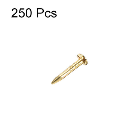 uxcell Small Tiny Hardware Nails Iron 1X8mm(DXL) for DIY Decorative Wooden Boxes Accessories Gold Tone 250pcs