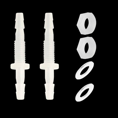 Feelers 3/16" Hose Barb Thru-Bulk Bulkhead Fitting Hex Barbed Fitting Plastic Adapter Union Mender Splicer with Gasket