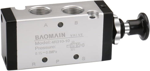Baomain Hand Pull Valve, 2 Position 5 Way G3/8 Air Hand Lever Operated Valve, Manual Control Push-Pull