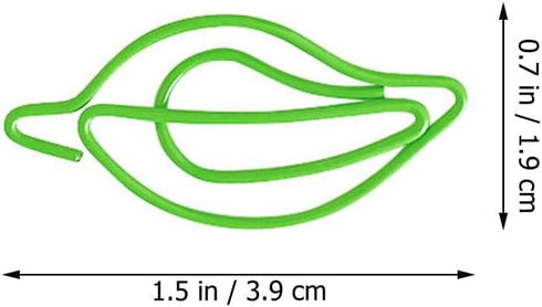 TEHAUX 30pcs Mini Paper Clips, Leaf Paper Clip, Small Stationery Clips, Office Paperclips, Bookmark Clip