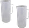 Othmro 2000ml Measuring Cup, Plastic Graduated Beaker with Handle for Lab Kitchen Liquids, 2pcs