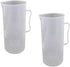 Othmro 2000ml Measuring Cup, Plastic Graduated Beaker with Handle for Lab Kitchen Liquids, 2pcs