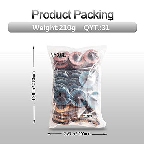 NYXCL 30Pcs 2inch Nylon Quick Change Sanding Discs Set with 1/4" Holders for Rust Paint Removal