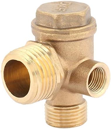 3-Way Air Compressor Valve Male Threaded Non-Return Check Valve, Brass Tube Connector Tool, 3 Port Spare Parts