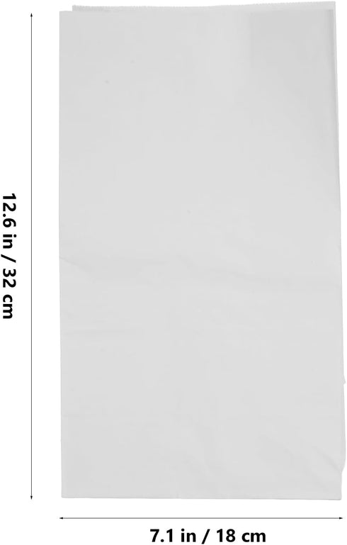 50pcs Packaging Kraft Paper Sandwich Bags Greaseproof White Food Bags Produce Takeout Pouches for Bakery Cookie Bread