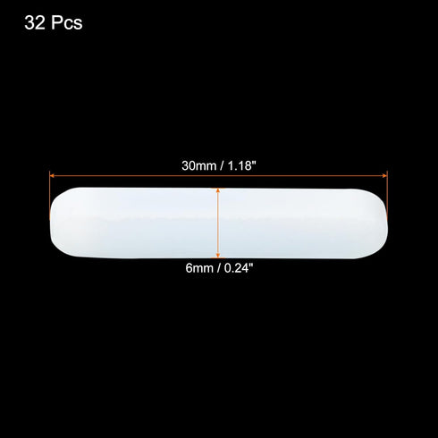 MECCANIXITY Magnetic Stirrer Mixer Stir Bar Rod 30mm/1.18" Cylinder Shape PTFE Coating Magnet for Laboratory, 32Pcs