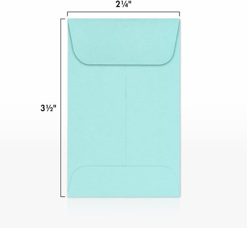 LUXPaper Coin Envelopes, Seafoam, 2 1/4-Inch x 3 1/2-Inch, 50-Count