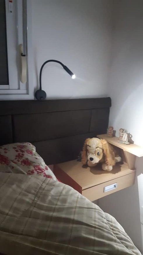 Black Bed Reading Lamps Sconce Wall Mounted Working Focus Light Bedside Headboard Flexible Gooseneck Corded Home Hotel