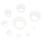 Filter Adapter Cones, Durable Tapered Collar Silicone Stopper Set, Pack of 9, White