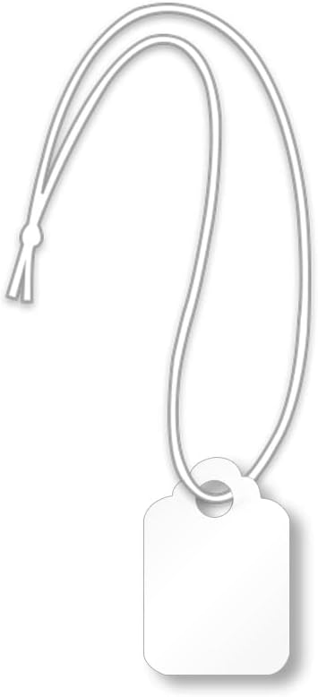 SmartSign Pack of 1000 White Price Tags with Pre-Strung Loop Strings, Size-1