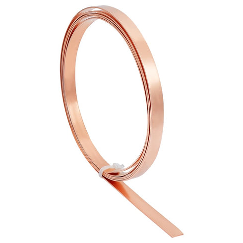 BENECREAT 6.5FT Copper Sheet Roll, 0.4" Width 18 Ga, Pure Copper Strip for DIY Projects, Unplated Metal Foil