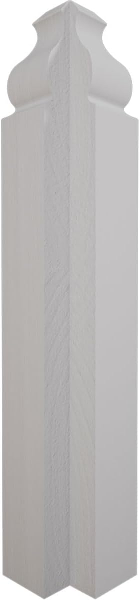 1 1/8"W 6 1/2"H 1 1/8"P 5 1/4"H 1 1/8"P, x x Americraft Solid Paint Grade Wood Universal Baseboard Outside Corner Block