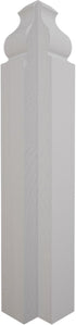 1 1/8"W 6 1/2"H 1 1/8"P 5 1/4"H 1 1/8"P, x x Americraft Solid Paint Grade Wood Universal Baseboard Outside Corner Block