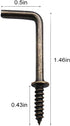 1 Inch 1 Shape Screw Hooks, Vintage Bronze L Shape Hook and 7 Shape Right Angle Medal Hooks (40 Pack)