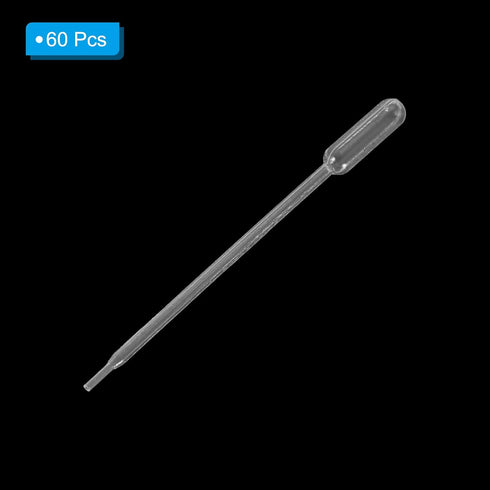 PATIKIL 60pcs 0.3ml Pipettes Dropper, Disposable Transfer Pipette with Scale for Science Laboratory and Crafts