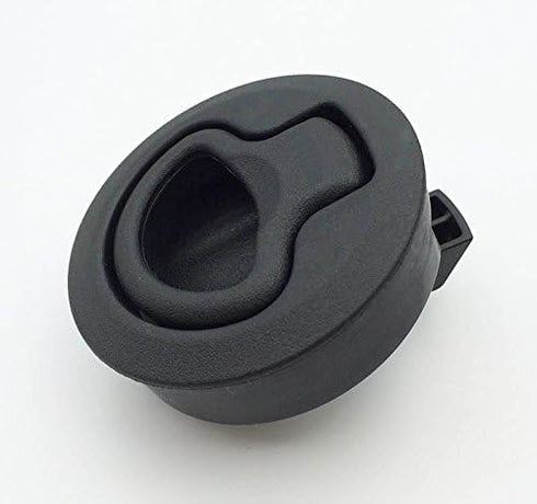 Slam Latch Hatch Round Pull Latch (OWACH AL-958-1) for Boat Deck RV Cabinet Door, Black, 1/4" Door