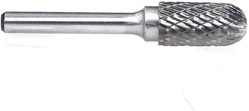 SC-5 Tungsten Carbide Burr, Cylinder Shape with Radius End, Double Cut Rotary Burr File (1/2" Cutter Dia X 1" Cutter