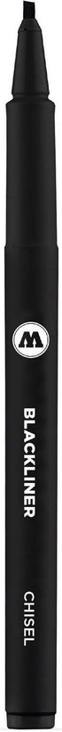 Molotow Blackliner Pen, Chisel Tip, Black Permanent Ink, 1 Each (703.210)