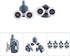 TOPINCN Shower Door Rollers - 8 Pcs Twin Bottom Top Pulleys Wheels Runners Replacement Kit for Bathroom