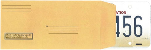 Pre-Printed License Plate Envelopes - Self Seal, 100 per Box