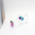 Rainbow Tape Dispenser - Clear Acrylic Holder for Office, School, Home Stationery Supplies (Clear & Rainbow Tone)