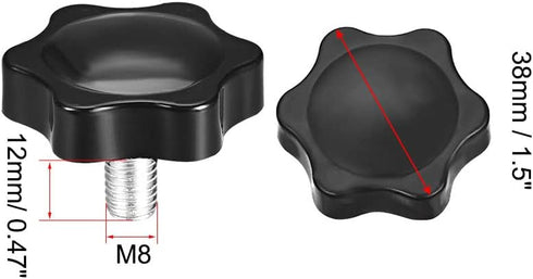 uxcell Clamping Handle Screw Knobs, M8 x 12mm Male Thread, 2pcs