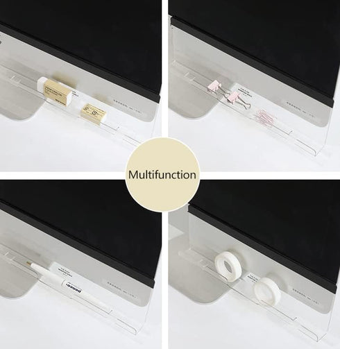Yocoolfun 2 Pack Computer Monitor Memo Board Bottom Mount,Computer Monitor Message Board with Phone Holder, Monitor