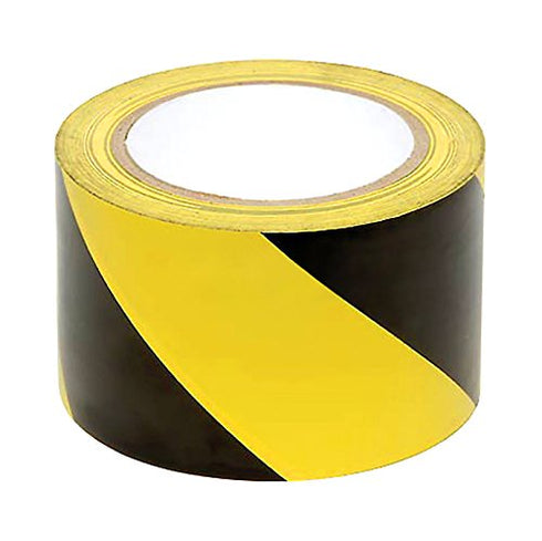 Black & Yellow Hazard Safety Floor Tape, 3 inch x 54 feet, Ideal for Walls, Floors, Pipes