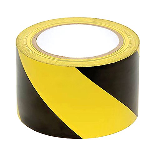 Black & Yellow Hazard Safety Floor Tape, 3 inch x 54 feet, Ideal for Walls, Floors, Pipes