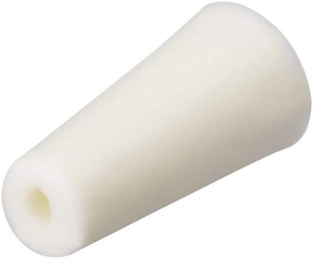 uxcell 10pcs Beige Drilled Silicone Stopper Plugs for Flask Test Tube, Size 9-14mm