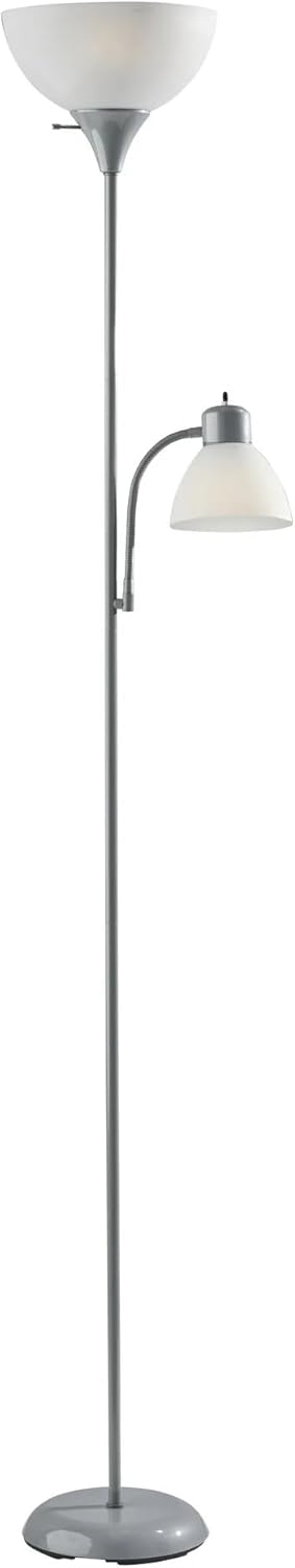 TnLoji 72.2" White Modern Combo Floor Lamp with Adjustable Gooseneck Reading Lamp -