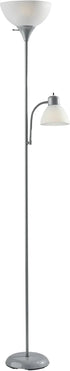 TnLoji 72.2" White Modern Combo Floor Lamp with Adjustable Gooseneck Reading Lamp -