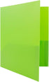 JAM PAPER Plastic 2 Pocket School POP Folders with Metal Prongs Fastener Clasps, Lime Green, 3/Pack