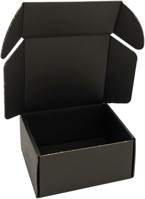 CH-BOX4x4x2'' Small Shipping Boxes - 25 Pack Black Corrugated Cardboard Mailers for Small Business