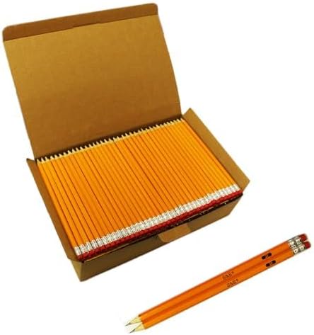 S & E TEACHER'S EDITION Woodcased #2 Pencils, Pre-sharpened Bulk Box with 200 Count Yellow Pencils