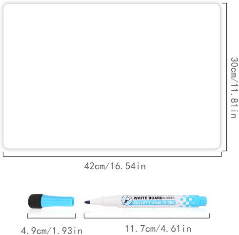 Magnetic Whiteboard for Fridge, 16.54x11.81'' Dry Erase Board with 3 Markers, Great Wipeable Board for Home
