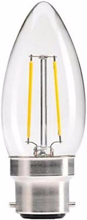 C35 Dimmable 6W B22 C35 2700K, 60W Bulbs Bulbs,900Lumen 2-Pack Vintage Bayonet LED Light Blub Chandelier Warm White