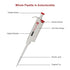 Stonylab Single Channel Pipettor Controller, Adjustable Variable Volume Micropipette with Autoclavable Tip Cone for