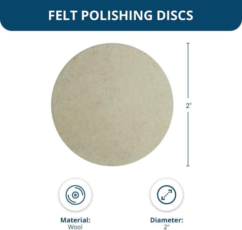 2 Inch 10 Pack Benchmark Abrasives Sanding Discs Felt Quick Change Wool Buffing Pad for Drill & Die Grinder - Surface