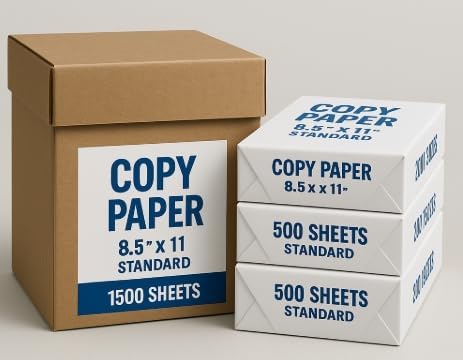 Generic Premium Copy Paper 3 Ream Pack (1500 Sheets), 8.5 x 11, 20