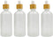 4 Pack Frosted Glass Dropper Bottles, 100ml/3.4oz Essential Oil Bottles with Eye Dropper and Bamboo Lids