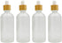 4 Pack Frosted Glass Dropper Bottles, 100ml/3.4oz Essential Oil Bottles with Eye Dropper and Bamboo Lids