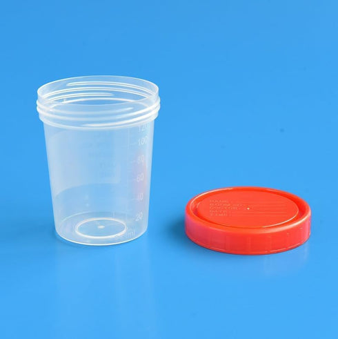 NentMent 6 Pack 4 oz Specimen Cups Disposable Urine Collection Containers with Leak Proof Lids Stool Sample Pee Cup