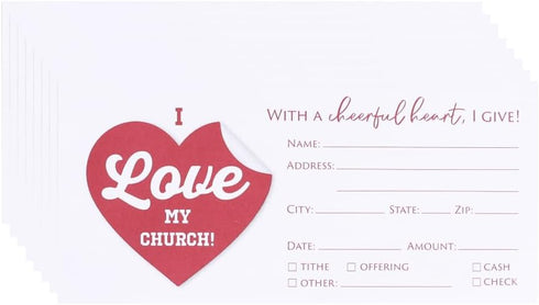 Church Offering Envelopes | Cash Envelopes for Tithes and Offering | 100 Pack | I LOVE MY CHURCH