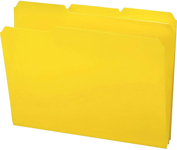 Smead Poly File Folder, Letter Size, Yellow, 1/3-Cut Tab, 24 Per Box (10504)