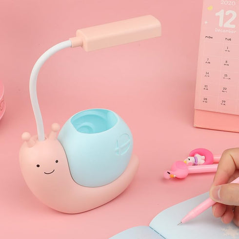 ZYTC LED Desk Lamp, Cartoon Snail Adjustable Foldable Reading Lamp, USB Charging for Students