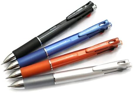 Zebra Clip-On 1000, 4 Color 0.7 mm Ballpoint Multi Pen and 0.5 mm Pencil, Silver Body (B4SA2-S)