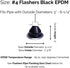 #4 Black EPDM Flexible Roof Jack Pipe Boot, Metal Roofing Pipe Flashing (Pipe OD 3" to 6-1/4") - Made In The USA