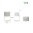 Enslz 50 Pcs Oil Bottles for Essential Oils 1 ml Transparent Glass Vials with Orifice Reducers, White Caps, 2 pcs